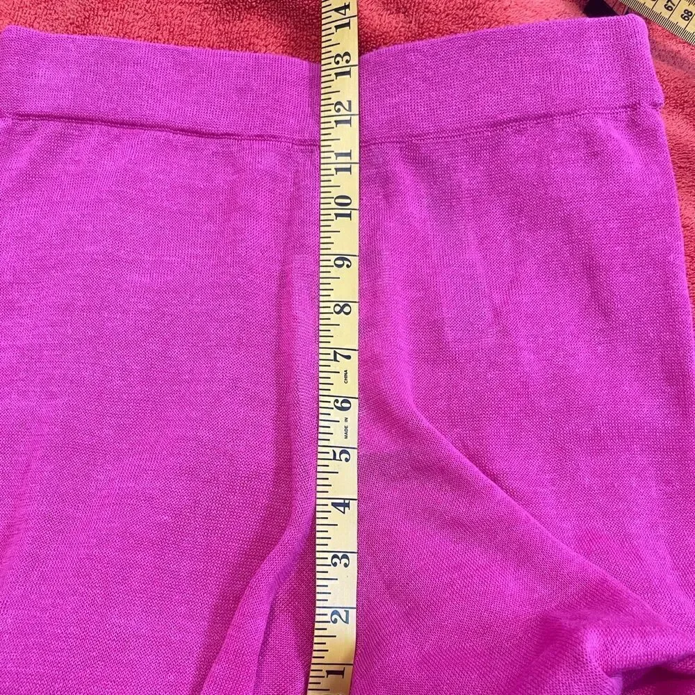 ZARA High Waist Hot Pink Linen See-Through Pants.Size M